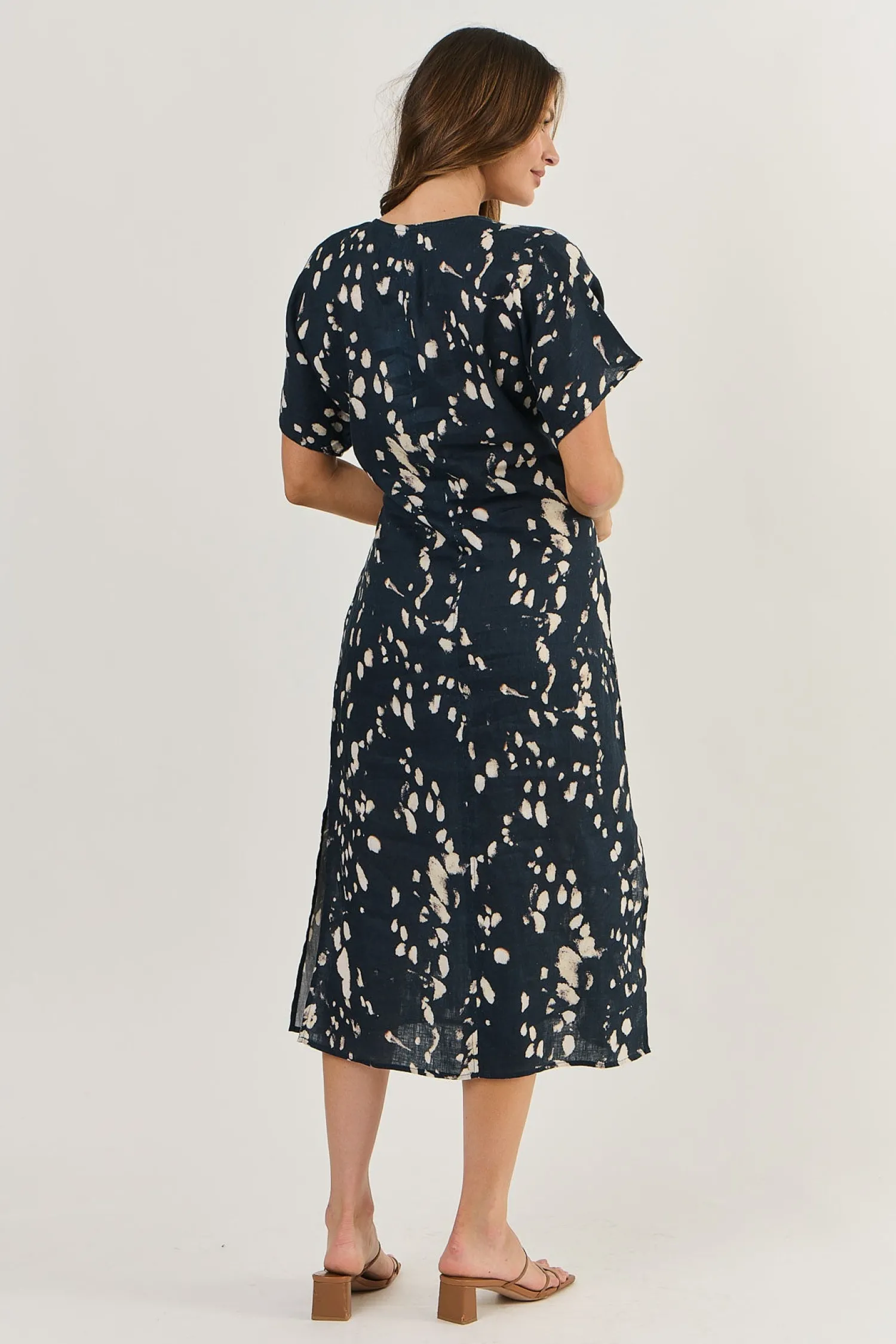 Hot Ellison Linen Dress - Universe -OJ29 Dresses