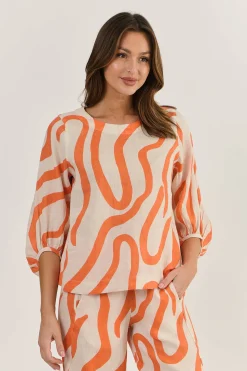 Ember Linen Top - Tamarind - OJ40 Linen Lovers|Shirts & Tops