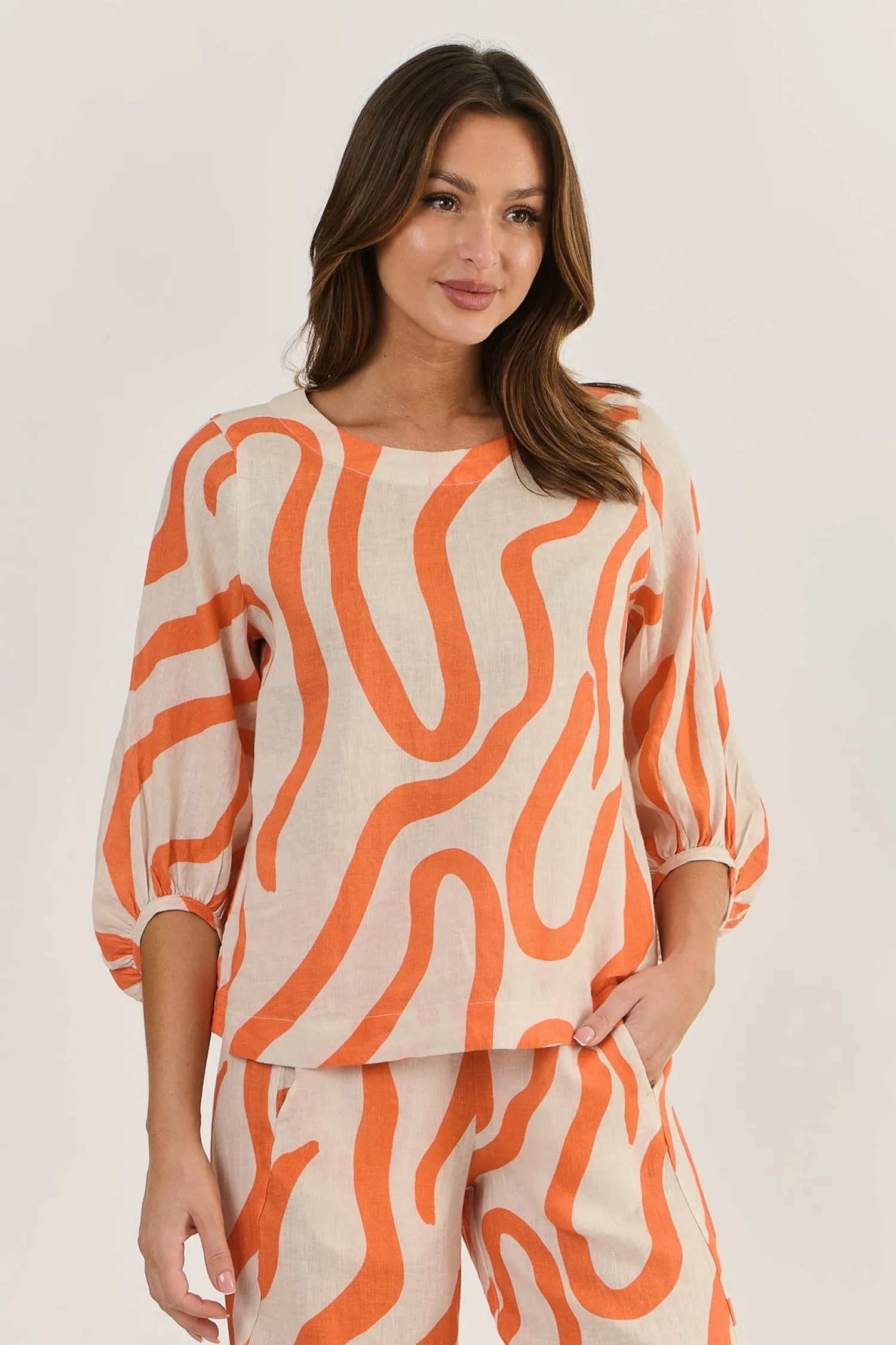 Ember Linen Top - Tamarind - OJ40 Linen Lovers|Shirts & Tops