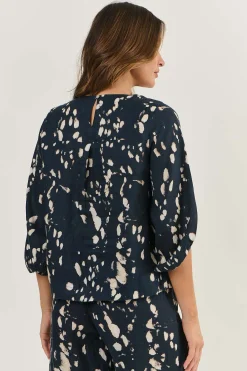 Hot Ember Linen Top - Universe - OJ40 Linen Lovers|Shirts & Tops