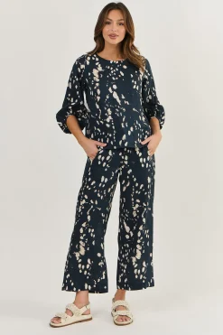 Hot Ember Linen Top - Universe - OJ40 Linen Lovers|Shirts & Tops