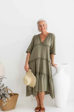 New Emily Dress - Slate - IC40 Linen Lovers|Dresses