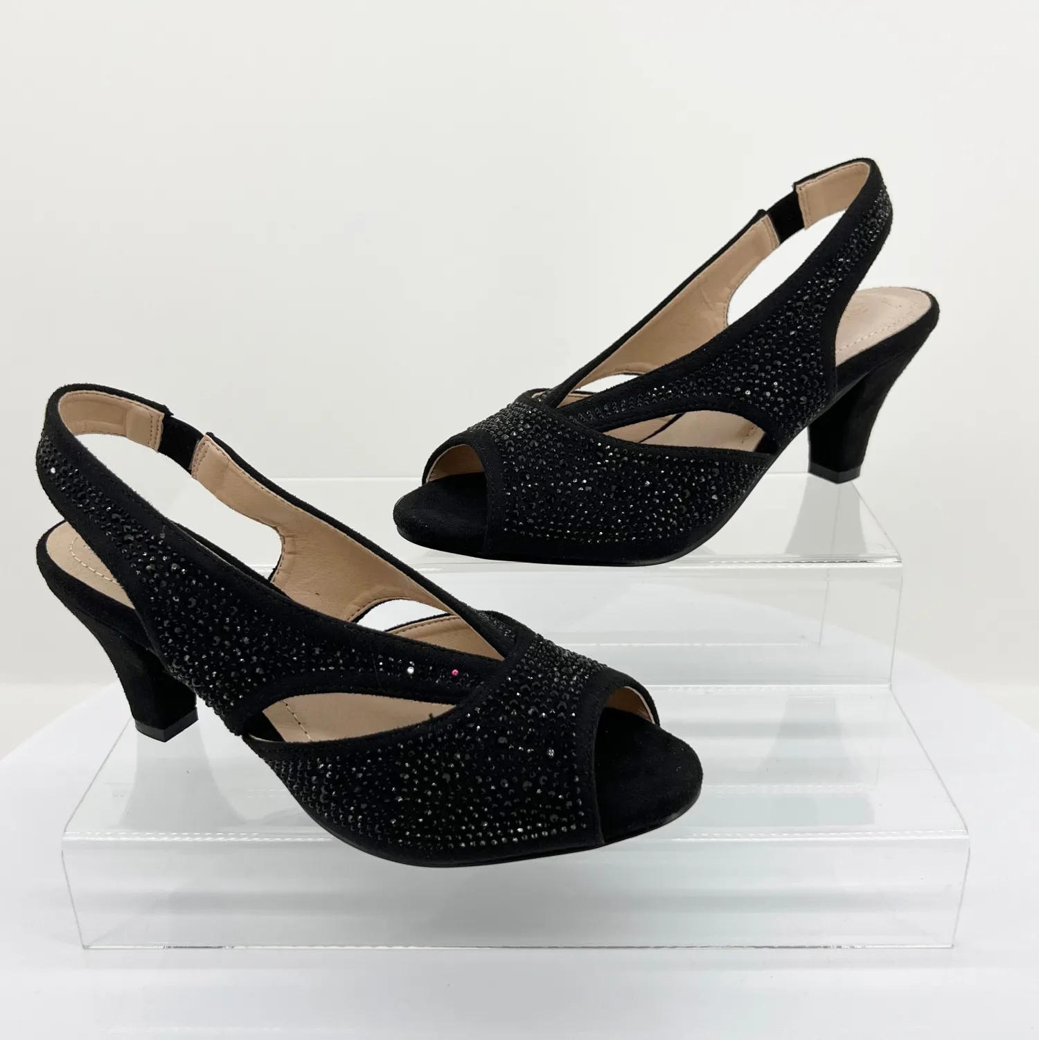 Best Emily Shimmer Heel | Black Micro | C3 Wedding Shoes|Heels