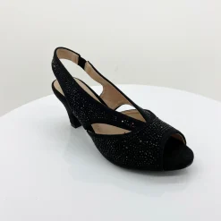 Best Emily Shimmer Heel | Black Micro | C3 Wedding Shoes|Heels