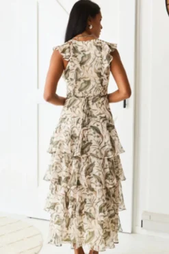 Hot Everly Ivory Foral Tiered Dress - BR1 Dresses