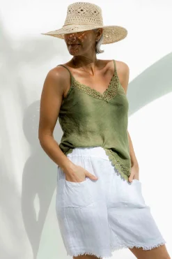 Online Fermo Short - White - IC38 Linen Lovers|Shorts