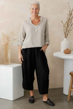 Online Fern Pants - Black - IC45 Linen Lovers|Ladies Pants