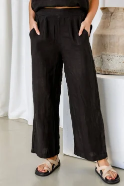 Clearance Fleur Pant - Black - FA29 Linen Lovers|Ladies Pants
