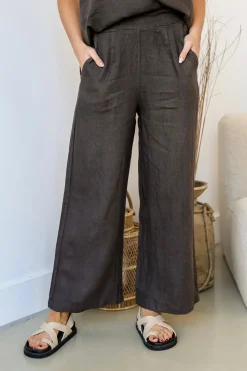 Clearance Fleur Pant - Chocolate - FA29 Linen Lovers|Ladies Pants