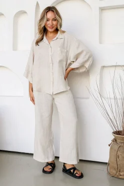 Best Fleur Pant - Sand - FA29 Linen Lovers|Ladies Pants