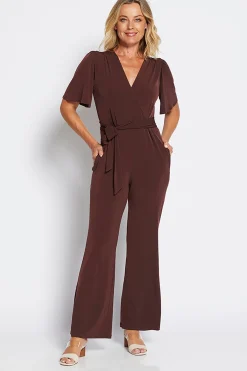Clearance Flutter Jumpsuit - Chocolate - PH3 Jumpsuits