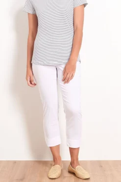 Best Fuss Free Capri - White - F4 Ladies Pants