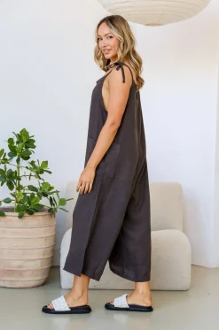 Hot Gelsa Jumpsuit - Chocolate - FA7 Jumpsuits|Linen Lovers