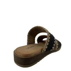 Sale Gister Slide - Black & Beige - LQ5 Wedges|Sandals