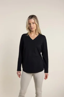 Halli Long Sleeve Tee - Black - TT39 Shirts & Tops