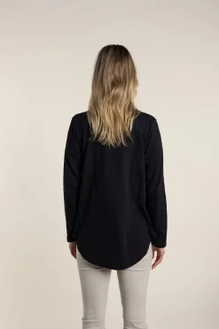 Halli Long Sleeve Tee - Black - TT39 Shirts & Tops