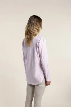 Best Halli Long Sleeve Tee - Pale Pink- TT39 Shirts & Tops