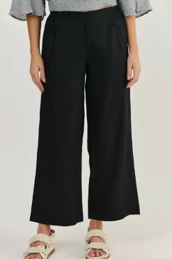 Online Hayley Pant - Black - OJ10 Linen Lovers|Ladies Pants