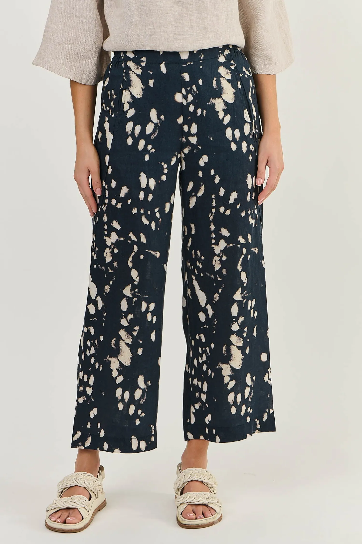 Online Hayley Pant - Universe - OJ10 Linen Lovers|Ladies Pants