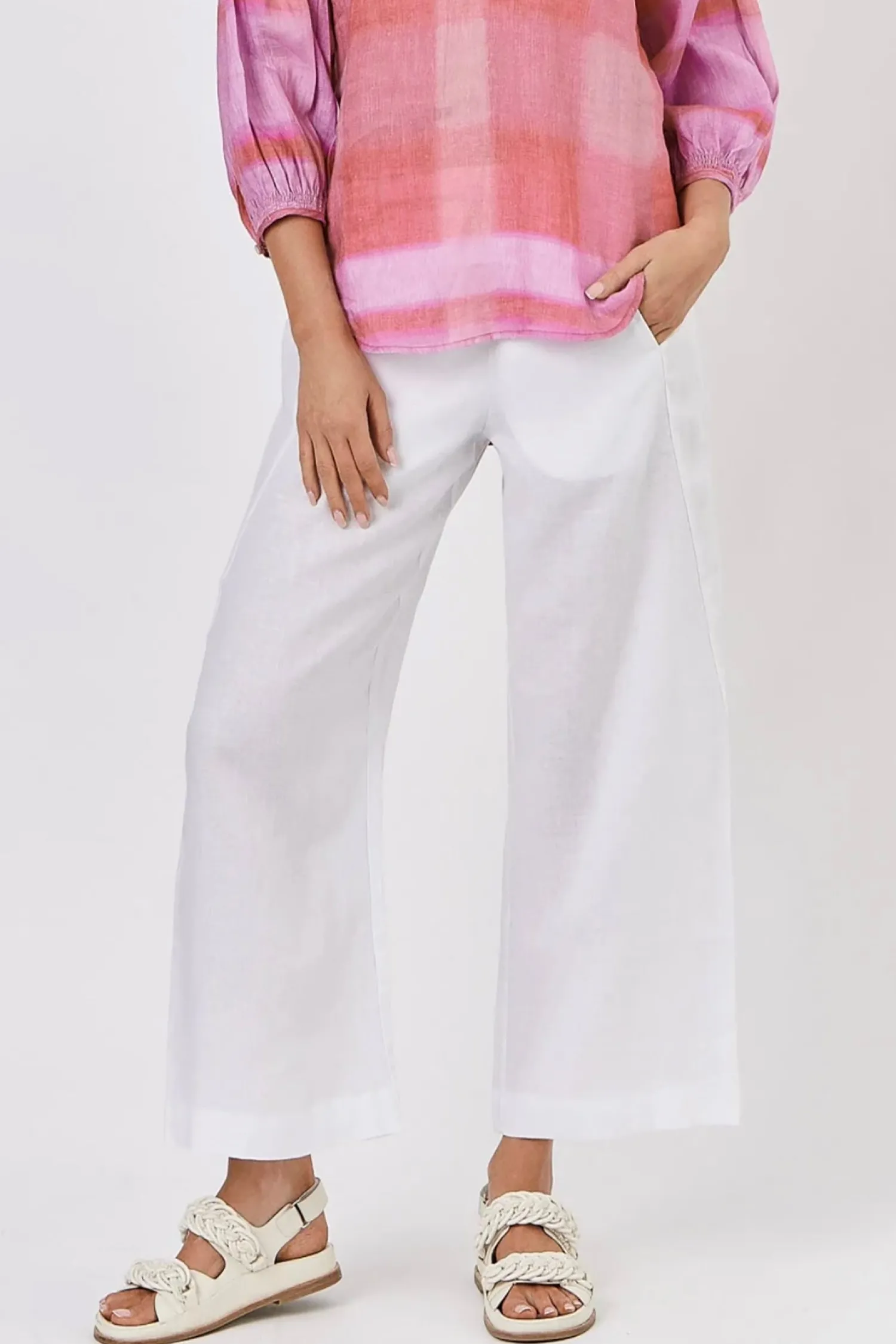 Sale Hayley Pant - White - OJ10 Linen Lovers|Ladies Pants