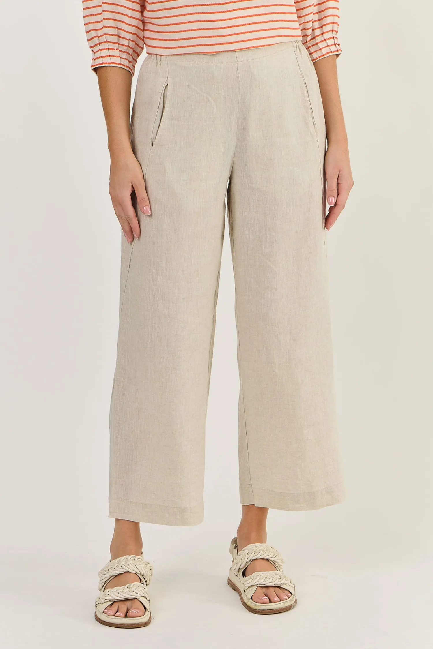 Clearance Hayley Pant -Sand - OJ10 Linen Lovers|Ladies Pants