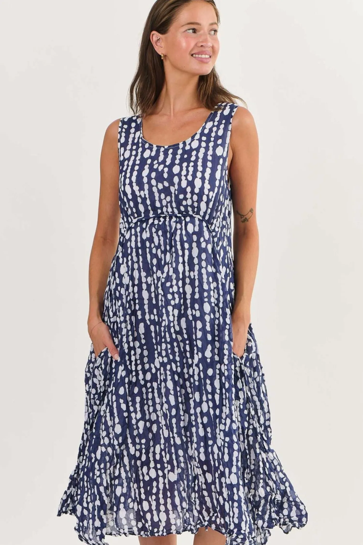 Outlet Henley Dress - Freshwater Pearl - N11 Dresses