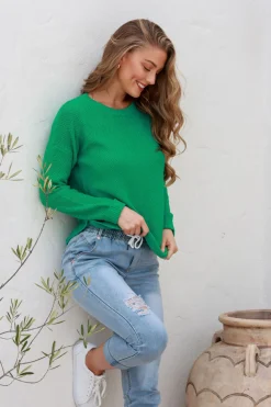 Sale I'm Famous Zip Knit - Green - SN15 Jumpers & Knitwear
