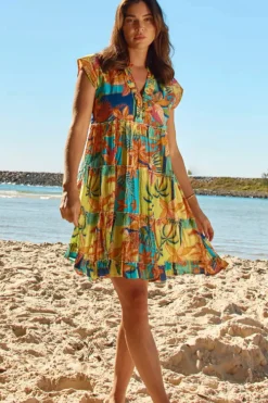 New Jemma Tiered Dress - Mist - LL19 Dresses