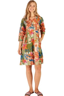 Clearance Jemma Tuck Dress - Olive - LL28 Dresses
