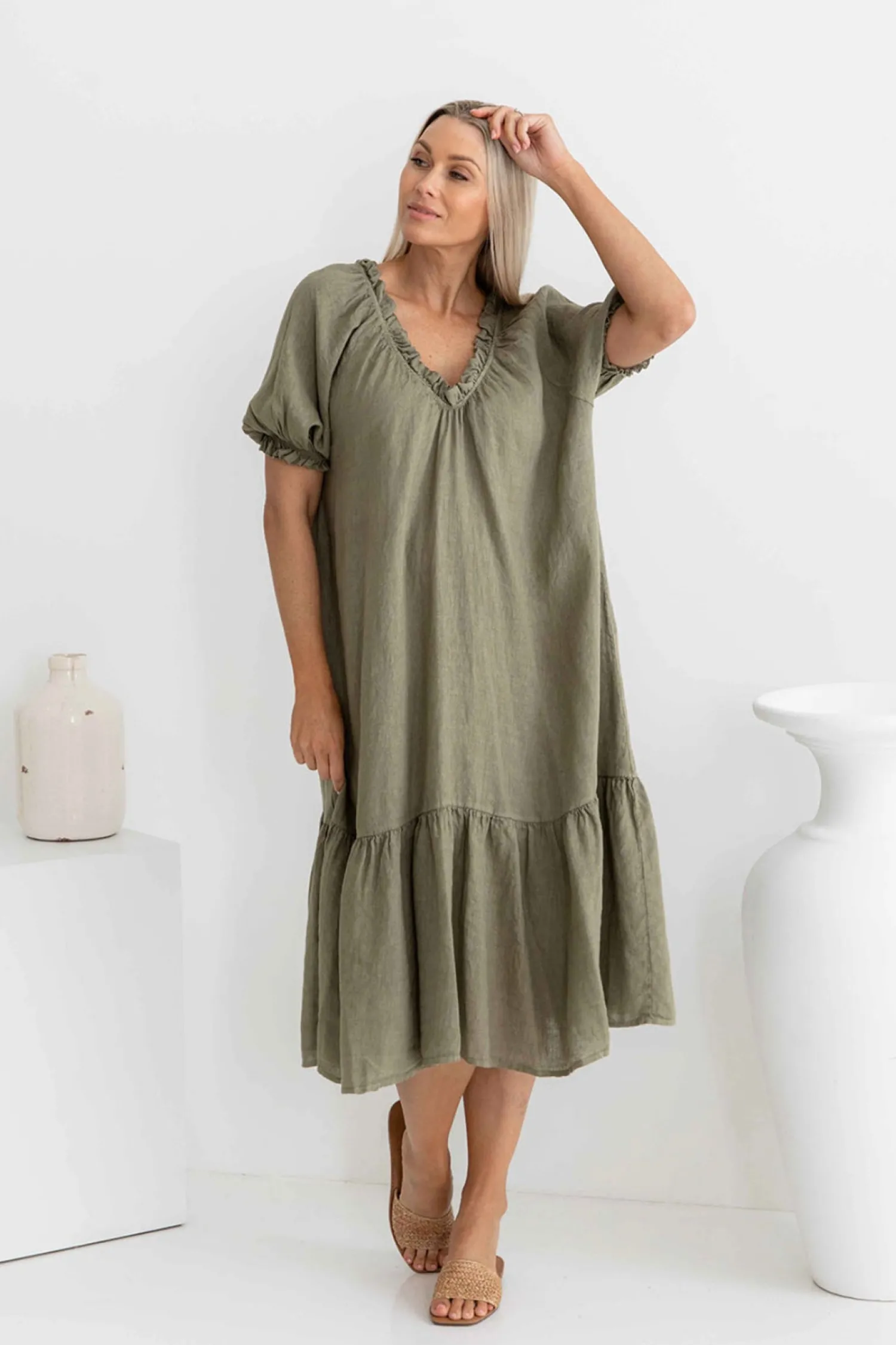 Clearance Jenny Dress - Slate - IC58 Linen Lovers|Dresses