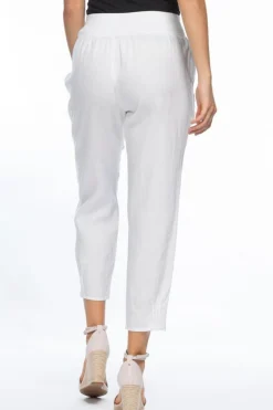 New Jersey Waist Linen Pants - White - GS3 Linen Lovers|Ladies Pants