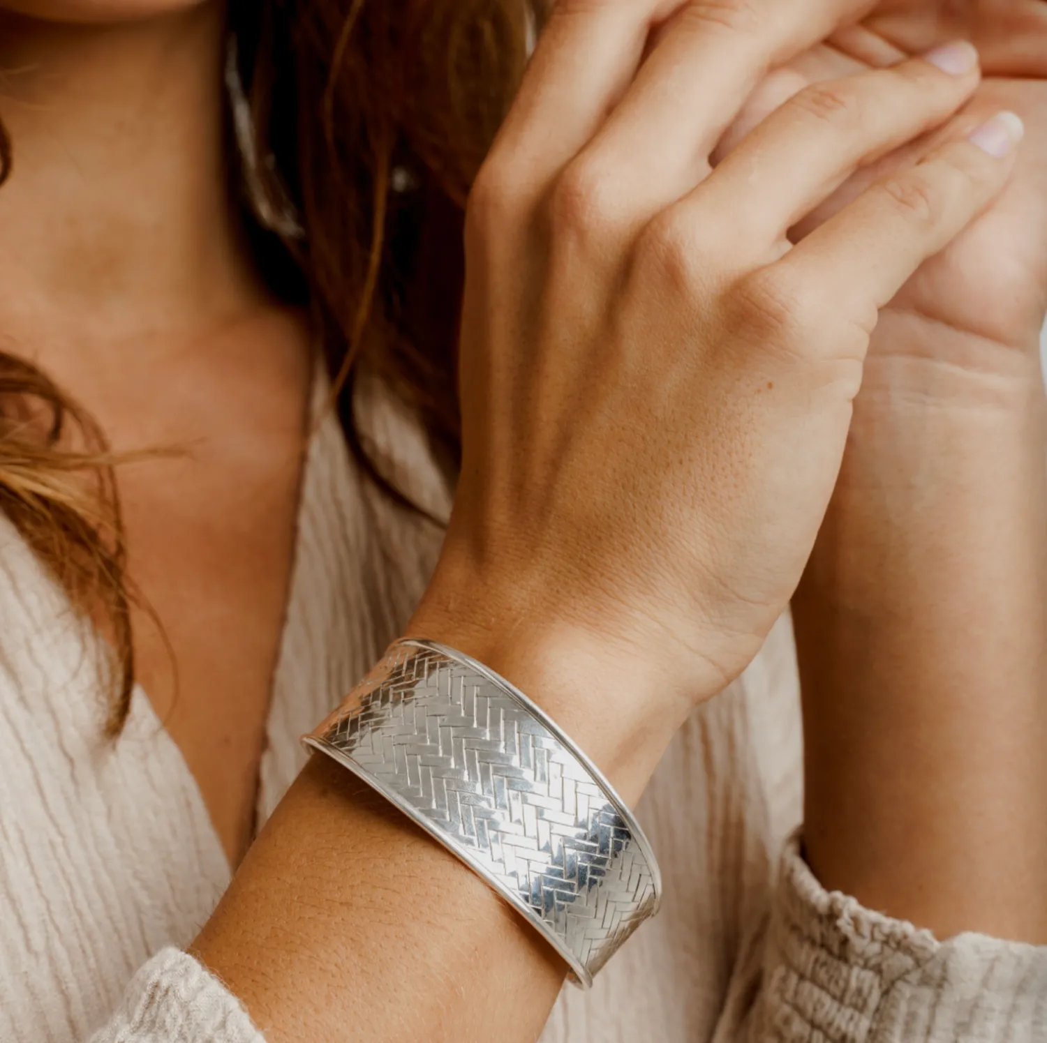 Outlet Karma Silver Cuff - Silver - NS1 Jewellery