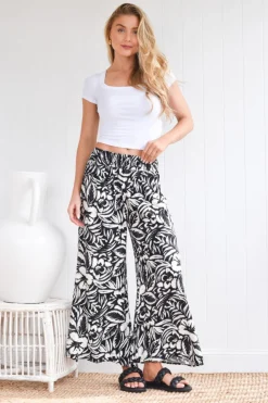 Sale Kiku Pant - Black & White - ZG2 Ladies Pants