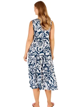 Discount Laiken Tiered Midi Dress - White - LL14 Dresses