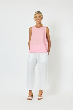 Hot Lara Wide Leg Linen Pants - White - GS5 Linen Lovers|Ladies Pants
