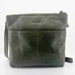 New Leonie Leather Cross Bag - Olive - ML23 Handbags