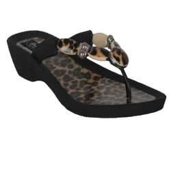 New Leopard Thong - Black - GC3 Wedges|Sandals