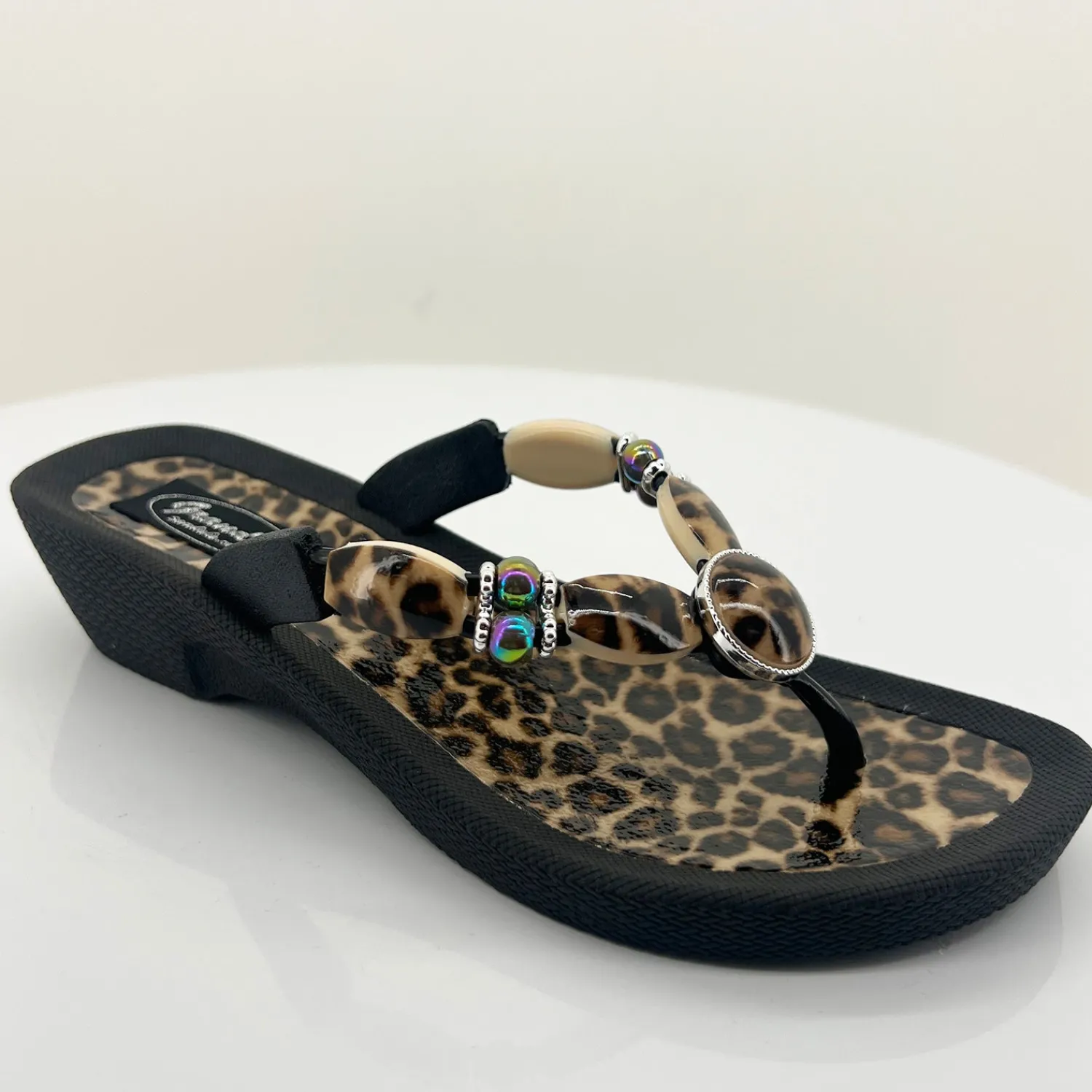 New Leopard Thong - Black - GC3 Wedges|Sandals