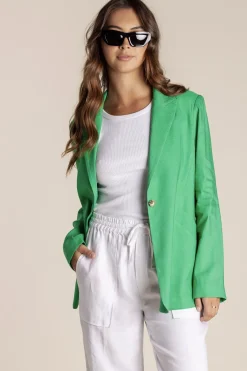 Discount Linen Blazer - Sea Green - TT10 Linen Lovers|Coats & Jackets