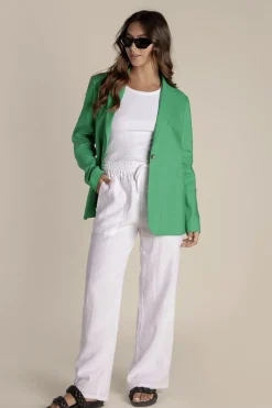 Discount Linen Blazer - Sea Green - TT10 Linen Lovers|Coats & Jackets