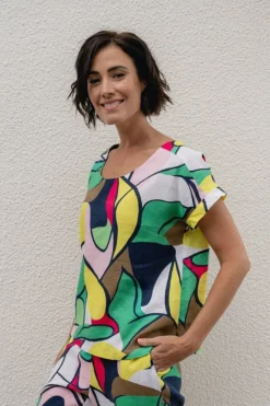 Outlet Linen Cap Sleeve Top - Pablo - SS30 Shirts & Tops