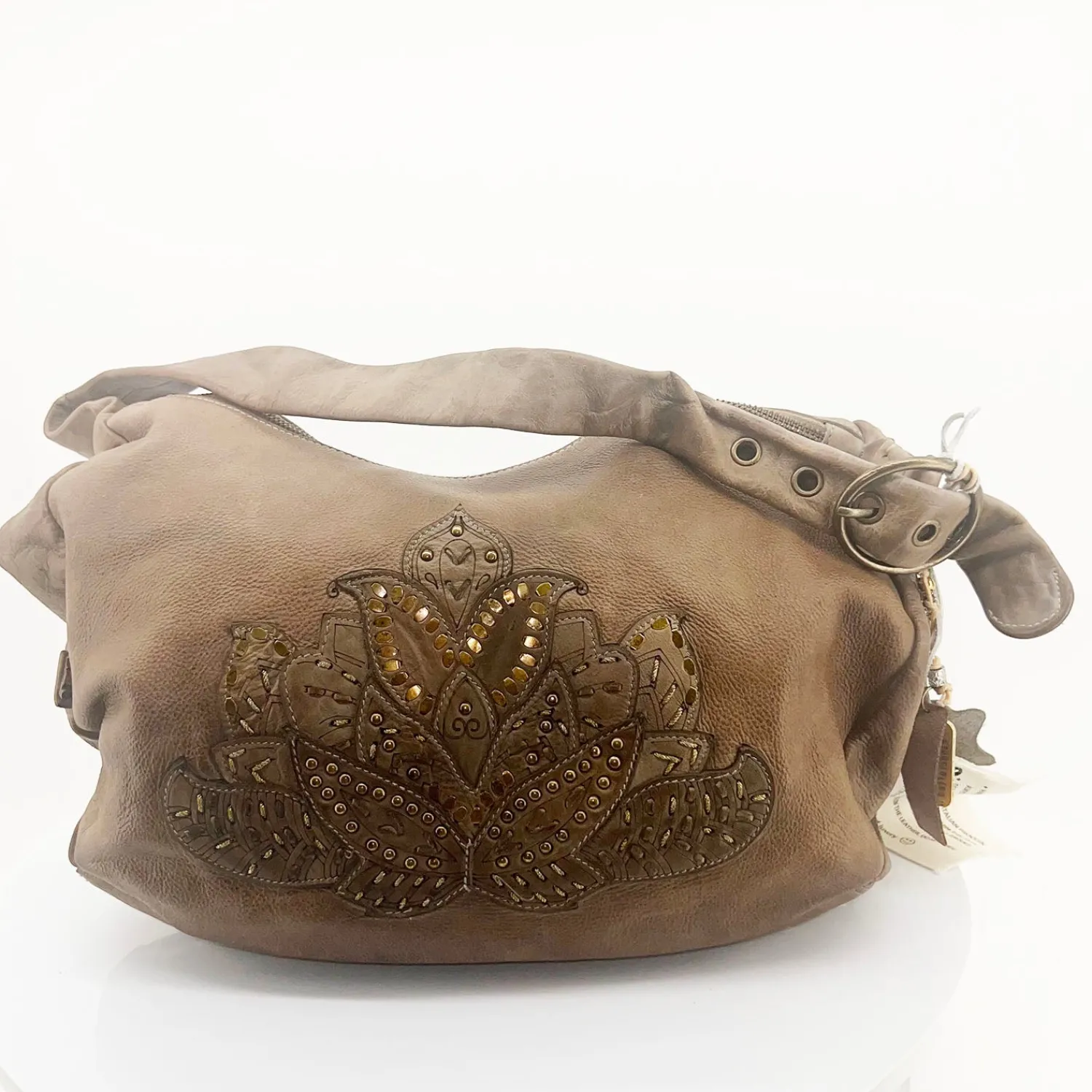 Clearance Lotus Hobo Bag - Taupe - AV7 Handbags