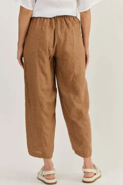 New Lucia Linen Pant - Gingerbread - OJ38 Ladies Pants