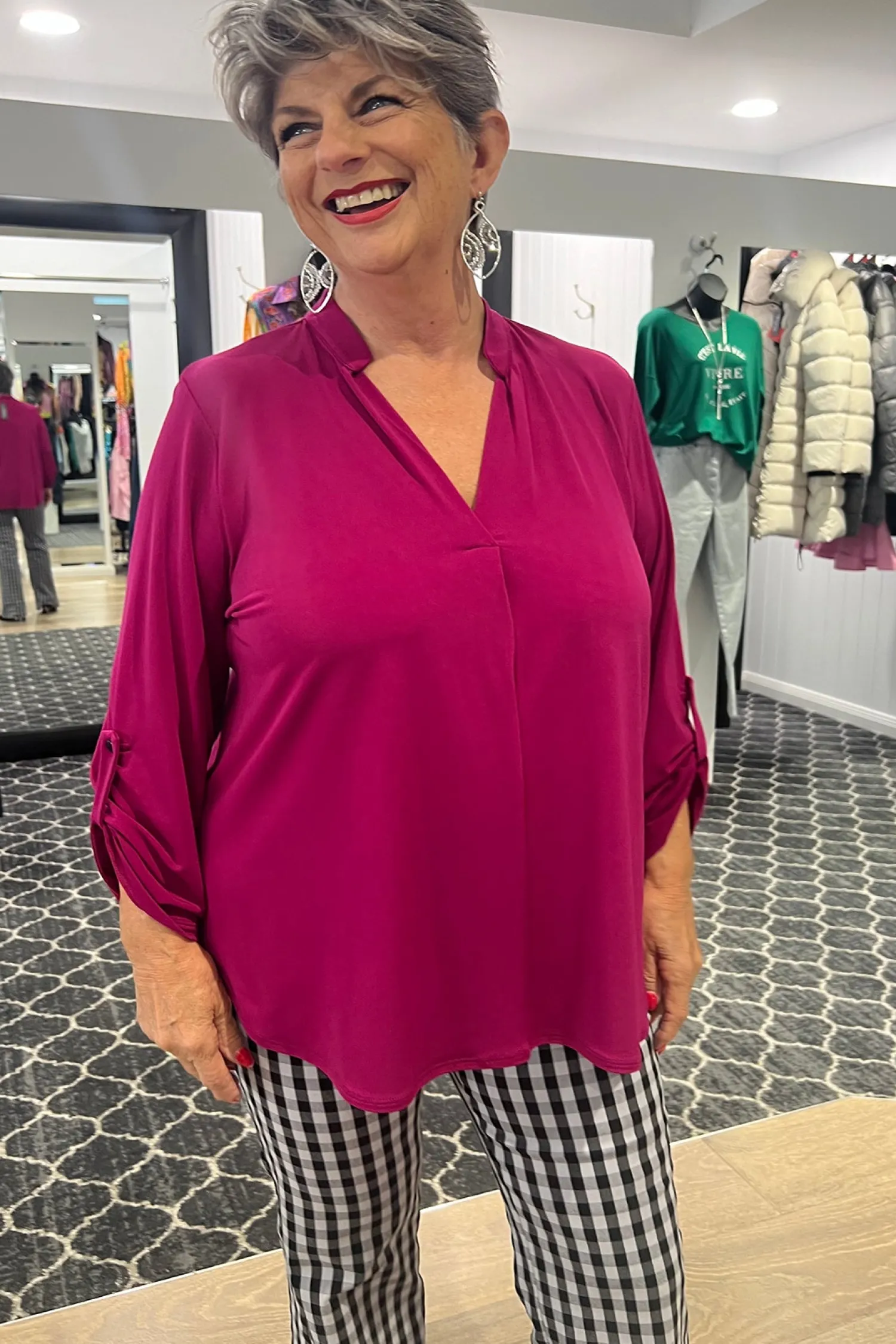 Online Magenta Kafton Nehru Tunic - PH29 Shirts & Tops