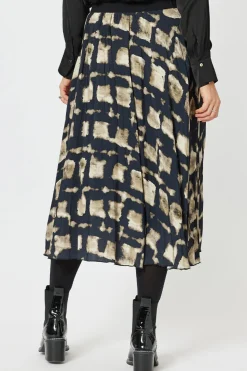 Best Marrakesh Pleat Skirt - Navy/Stone - HV32 Skirts