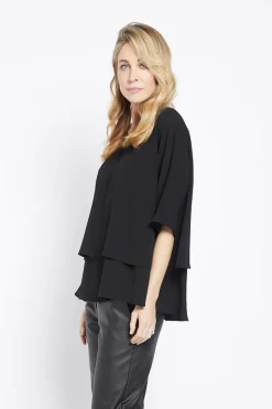 Discount Marvel Layer Top - Black - PH16 Shirts & Tops