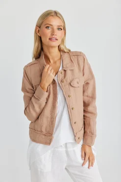 Hot Monza Jacket - Saddle Brown - TS1 Linen Lovers