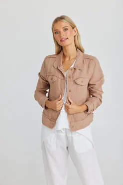 Hot Monza Jacket - Saddle Brown - TS1 Linen Lovers
