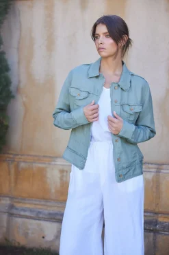Online Monza Jacket - Sage - TS1 Linen Lovers