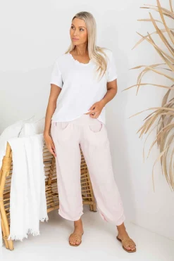 Best Murano Pant - Blush - IC56 Linen Lovers|Ladies Pants